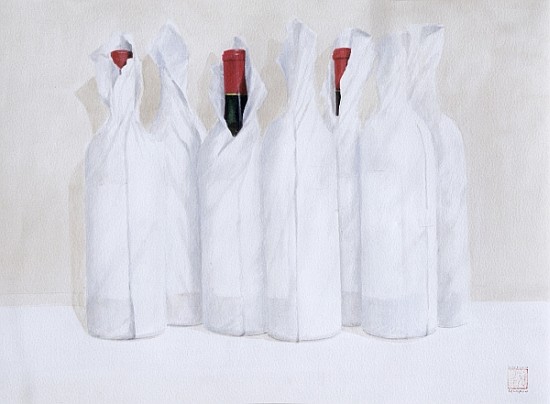 Wrapped bottles 3, 2003 (acrylic on paper)  a Lincoln  Seligman