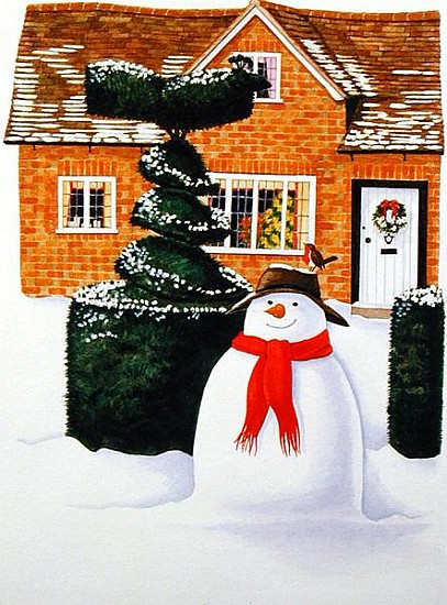 The Snowman (gouache on paper)  a Linda  Benton