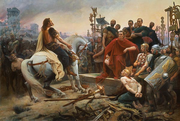 Vercingetorix depone le armi davanti a Giulio Cesare a Lionel Noel Royer
