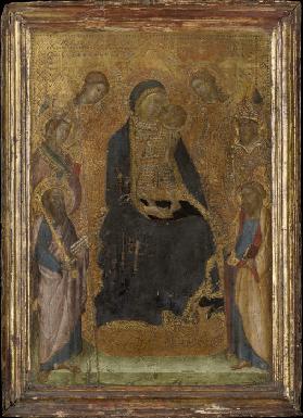 Madonna and Child Enthroned, with Saints and Angels