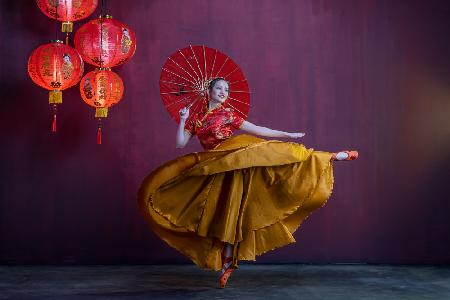 Ballerina on Chinese New Year