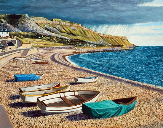 After a Storm on Chesil Beach, 2007 (oil on gessoed plywood)  a Liz  Wright