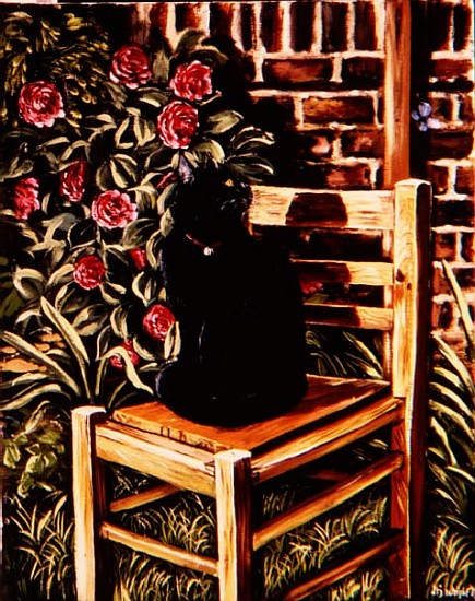 Black Cat on a Chair, 1983  a Liz  Wright