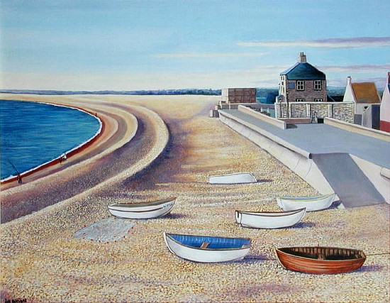 Cove House Inn and Boats, 2004 (oil on board)  a Liz  Wright