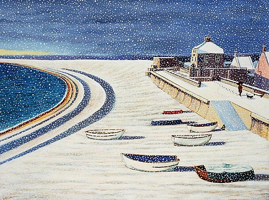 Cove House Inn and Snow, 2008 (acrylic on paper)  a Liz  Wright