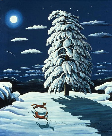 Foxes in Moonlight, 1989  a Liz  Wright