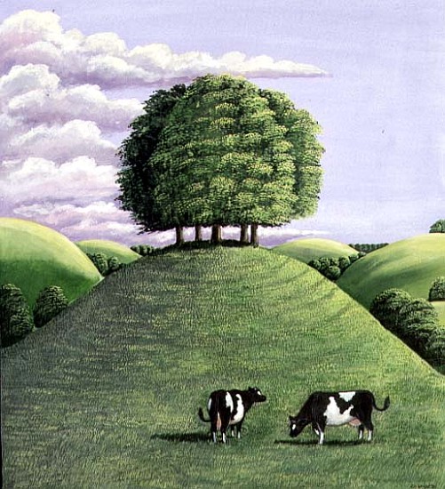 Hilltop trees, 1985 (gouache)  a Liz  Wright