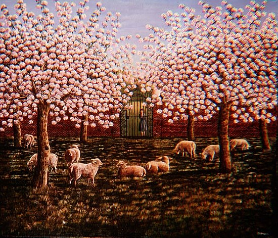 Sheep in the Orchard, 1987  a Liz  Wright