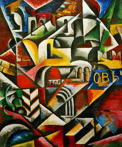 Cubist cityscape a Ljubow Sergejewna Popowa
