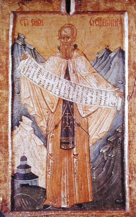 Icon of St. Sabas of Jerusalem a Longin