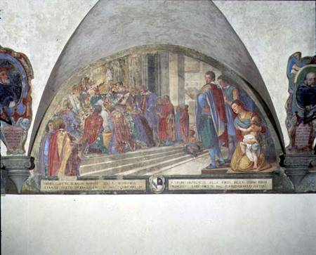 St. Antoninus Absolves the Eight of Balia of Excommunication, lunette a Lorenzo Cerrini