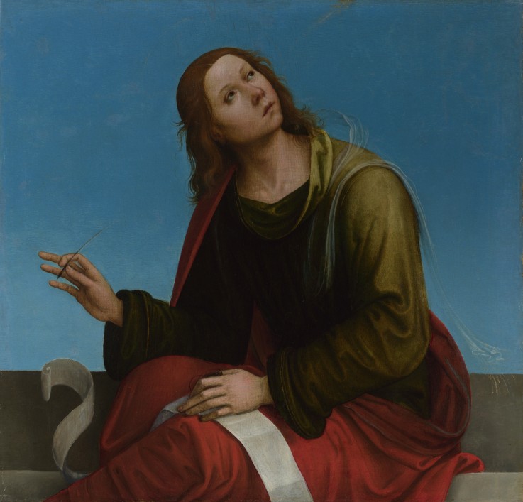 Saint John the Evangelist (High Altarpiece, Oratory of S. Pietro in Vincoli) a Lorenzo Costa