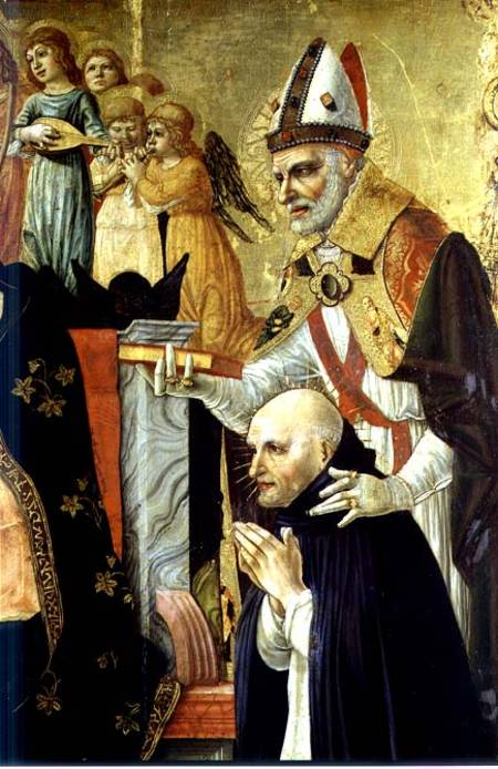 The Marriage of St Catherine of Siena, detail of St. Augustine and Dominican Beatus a Lorenzo d'Alessandro  da Severino II
