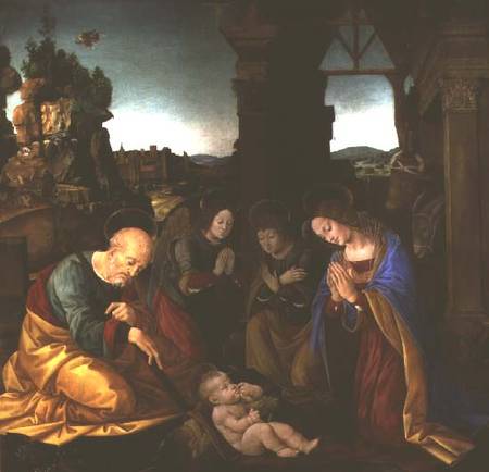 Madonna adoring the Christ Child a Lorenzo di Credi