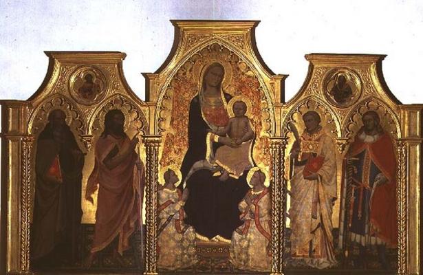 Madonna and Child with St. Anthony Abbot, St. John the Baptist, St. Lawrence and St. Julian, 1404 (t a Lorenzo di Niccolo Gerini