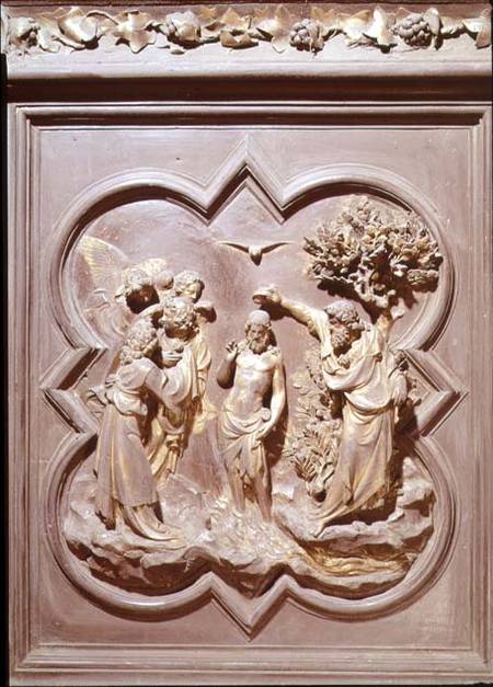 The Baptism of Christ, panel for the North Door a Lorenzo  Ghiberti