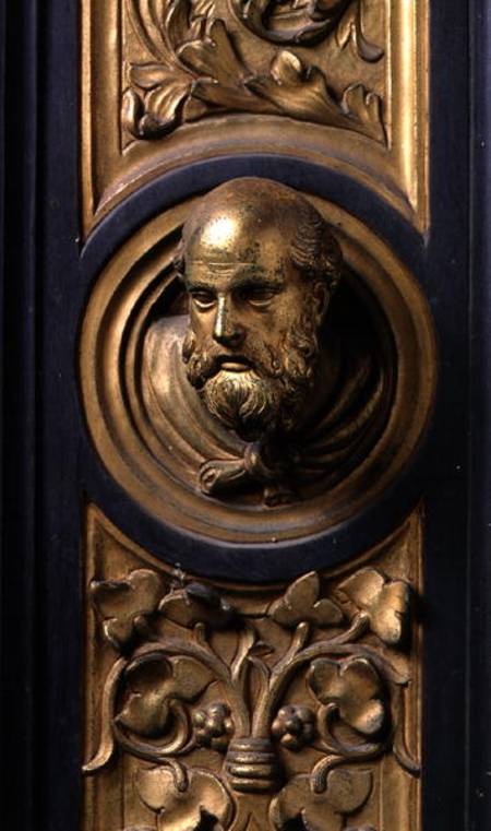 Male head, roundel from the frame of the Gates of Paradise (East doors) a Lorenzo  Ghiberti