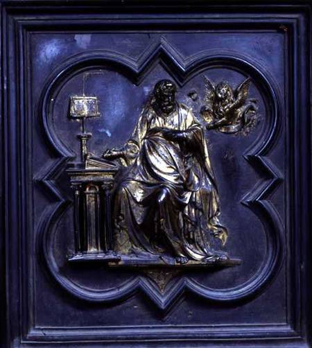 St Mark the Evangelist, panel D of the North Doors of the Baptistery of San Giovanni a Lorenzo  Ghiberti