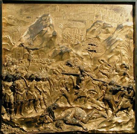 The Story of David and Goliath, original panel from the East Doors of the Baptistery a Lorenzo  Ghiberti