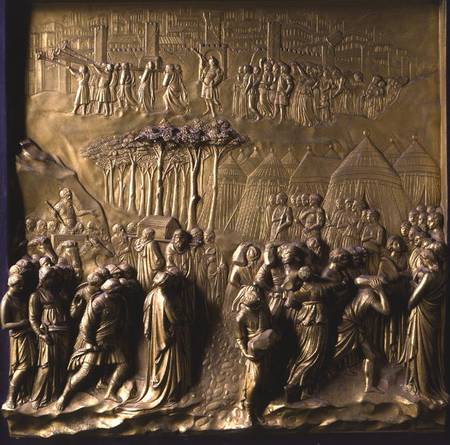 The Story of Joshua: Joshua instructs the Priests to lead the Israelites across the River Jordan and a Lorenzo  Ghiberti