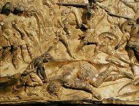 David and Goliath, detail from the original panel from the East Doors of the Baptistery