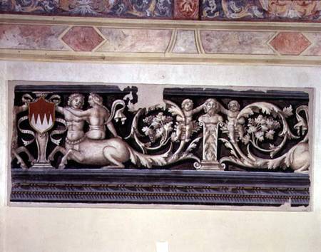 Fragment of a fresco with mythological decoration a Lorenzo Leonbruno