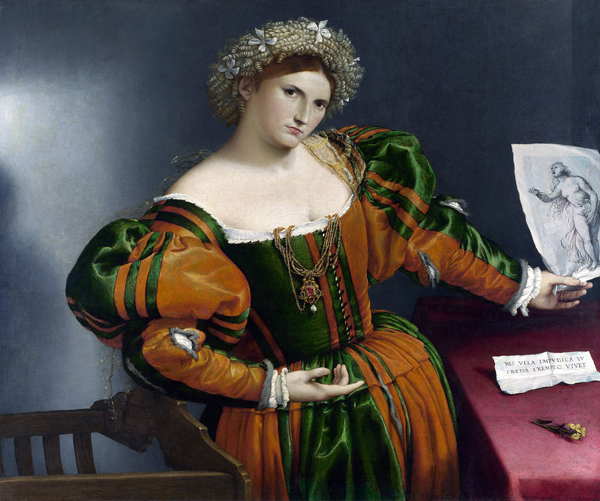 A Lady with a Drawing of Lucretia a Lorenzo Lotto