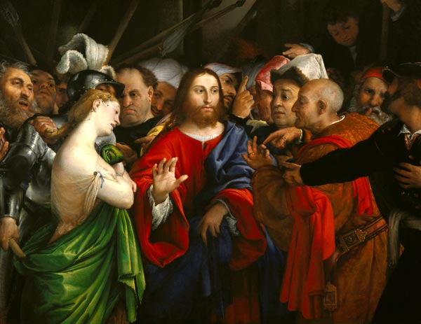 Christ and the Adulteress a Lorenzo Lotto