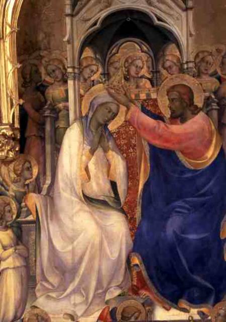 The Coronation of the Virgin, detail showing Christ crowning the Virgin a Lorenzo  Monaco