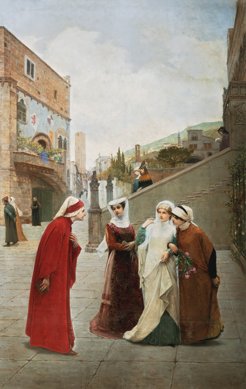 Die Begegnung von Dante und Beatrice a Lorenzo Valles