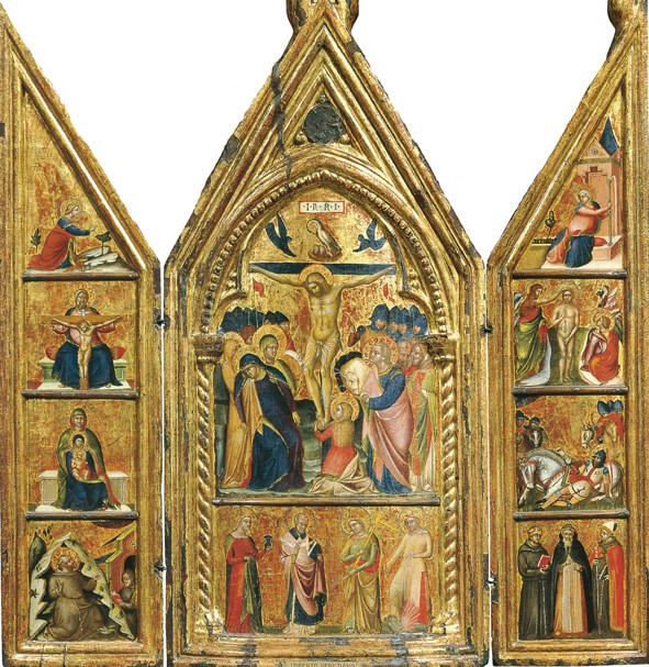 Portable Triptych with a central Crucifixion a Lorenzo Veneziano