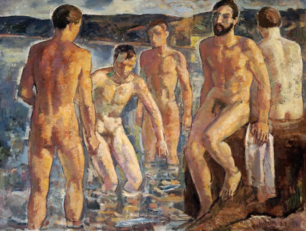 Men taking a bath a Lothar Bechstein