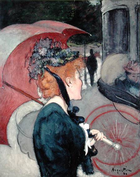 Woman with an umbrella, or The Walk a Louis Anquetin