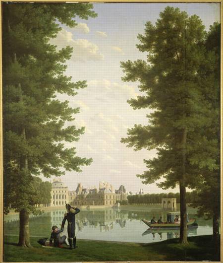 Napoleon I (1769-1821) and Marie-Louise (1791-1847) on the Carp Pond at Fontainebleau a Louis Bidauld