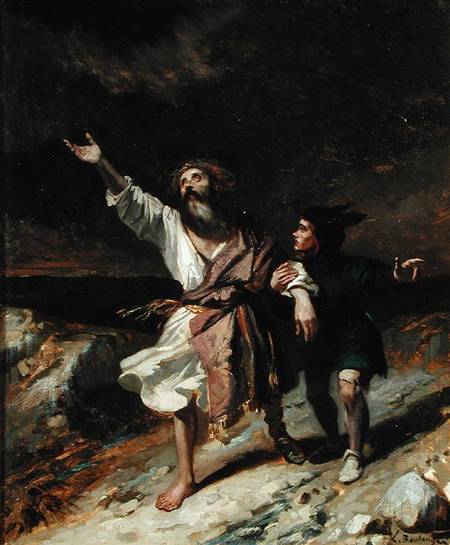 King Lear and the Fool in the Storm Act III Scene 2 from 'King Lear'  1836 a Louis Boulanger
