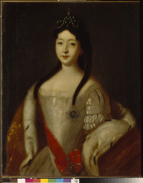 Portrait of the Tsesarevna Anna Petrovna of Russia (1708-1728), the daughter of Emperor Peter I of R a Louis Caravaque