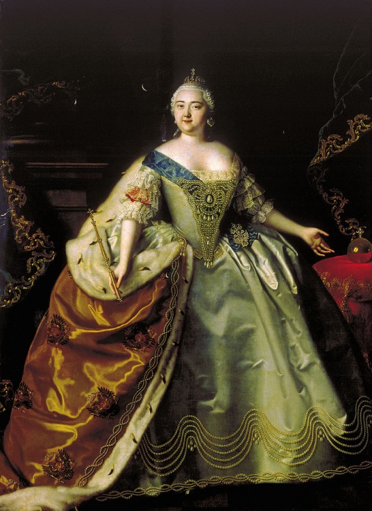 Portrait of Empress Elisabeth (1709-1762) a Louis Caravaque