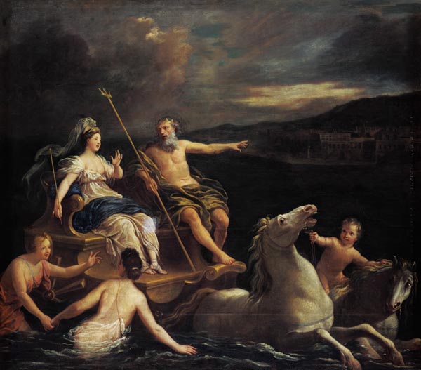 Neptun leads Amphytrite to his lock on his sea car. a Louis de Boullogne il Vecchio
