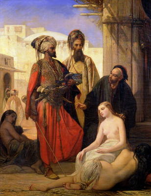 A Slave Market in Asia Minor (oil on canvas) a Louis Devedeux