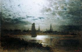 Lübeck in the moonlight