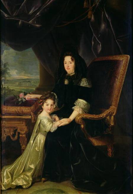 Francoise d'Aubigne (1635-1719) Marquise of Maintenon and her Niece, Francoise d'Aubigne, the Future a Louis Ferdinand Elle