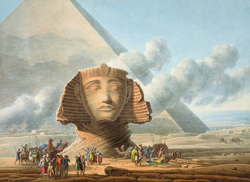 View of the Head of the Sphinx and the Pyramid of Khafre a Louis Francois Cassas