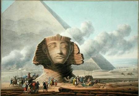 View of the Head of the Sphinx and the Pyramid of Khafre a Louis Francois Cassas
