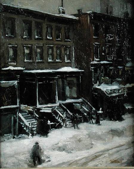 A New York Street Scene a Louis Frederick Berneker