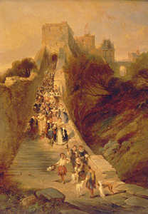 Auszug aus dem Schloss. a Louis Gabriel Eugène Isabey