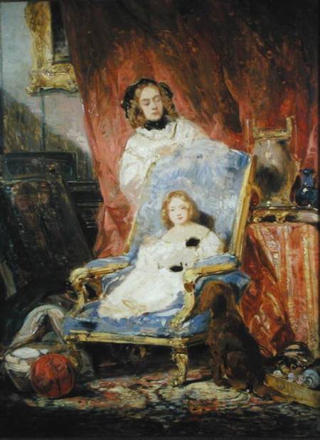 Madame Eugene Isabey and her Daughter a Louis Gabriel Eugène Isabey