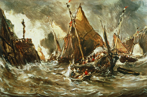 Ships in a Storm a Louis Gabriel Eugène Isabey