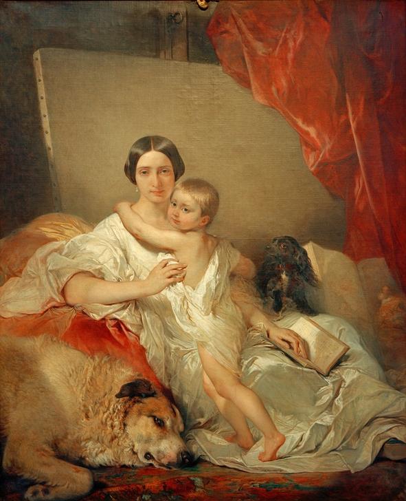 Madame Louis Gallait et sa fille a Louis Gallait