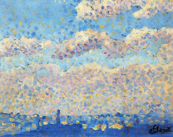 Sky over the city (oil on canvas)  a Louis Hayet
