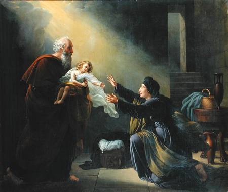 Elijah Resuscitating the Son of the Widow of Sarepta a Louis Hersent